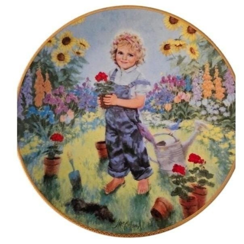 Vintage‎ John McClelland A Time to Plant Collector Plate 1989. With COA